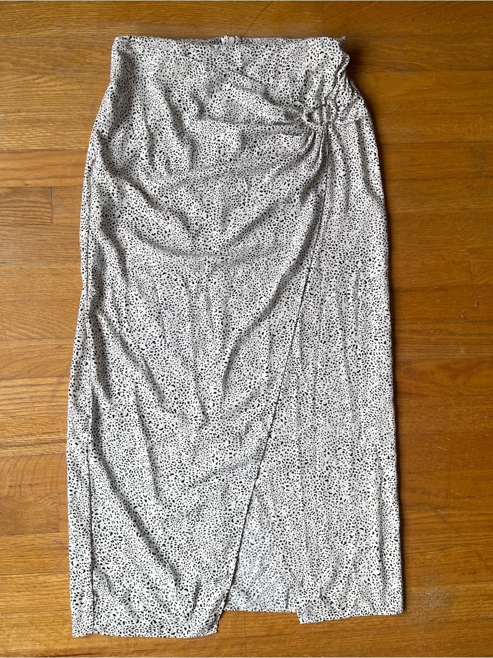 Zara Black and White Cheetah print Maxi Wrap Skirt